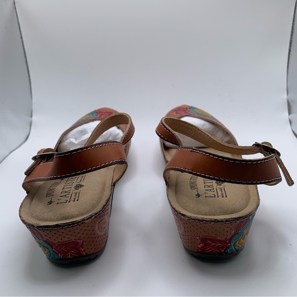 NWB Women's L’Arrtiste Spring Step Lizzie Clogs colorful leather 38US7.5-8 1624 - Picture 9 of 11